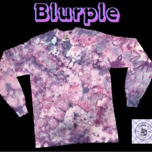 Tie-dye, ice dye, purple, green, blue, yellow, orange, pink